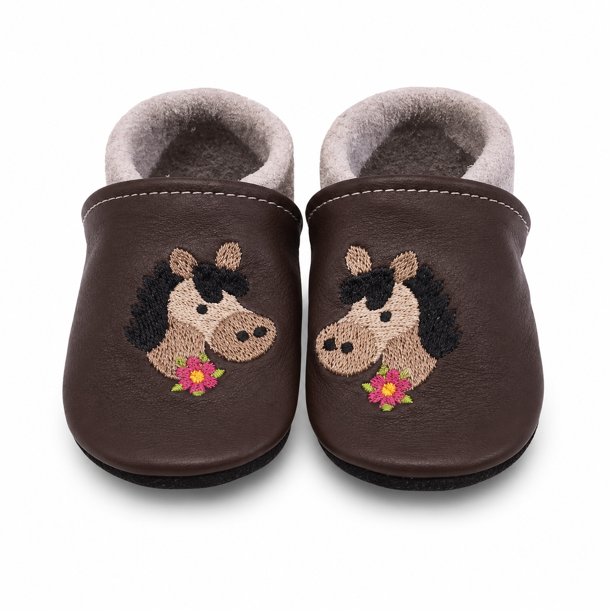 Leather Slippers Horses