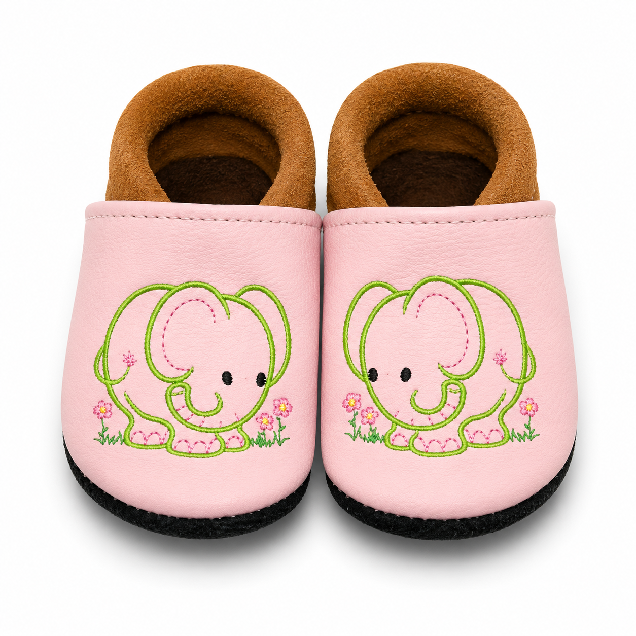 Leather Slippers with Elephants