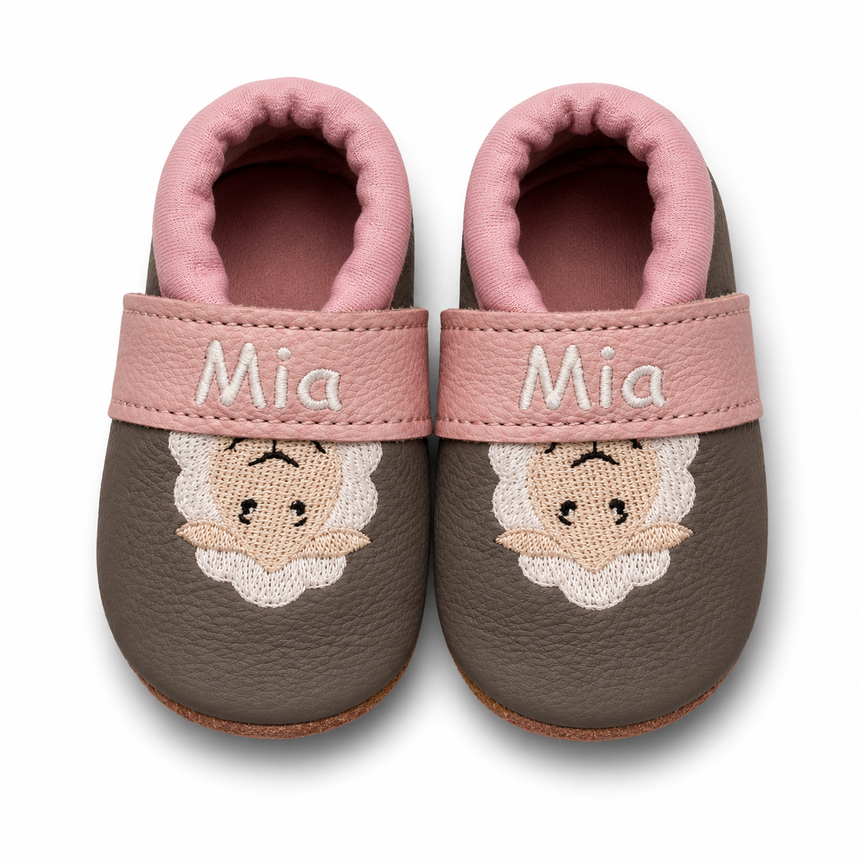 Leather sheepskin slippers