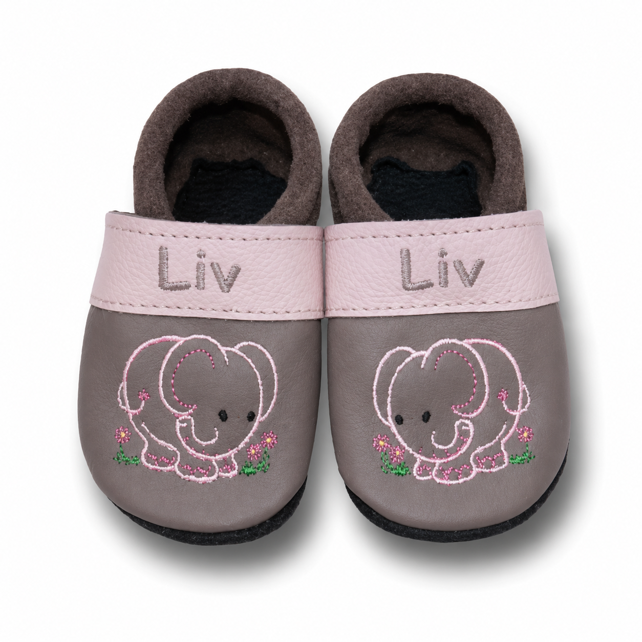 Leather Slippers with Elephants