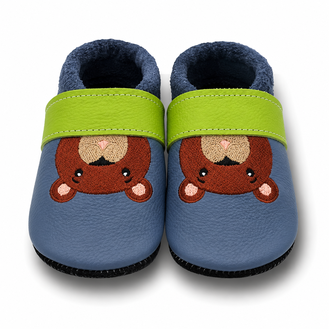 Forest Animal Leather Slippers