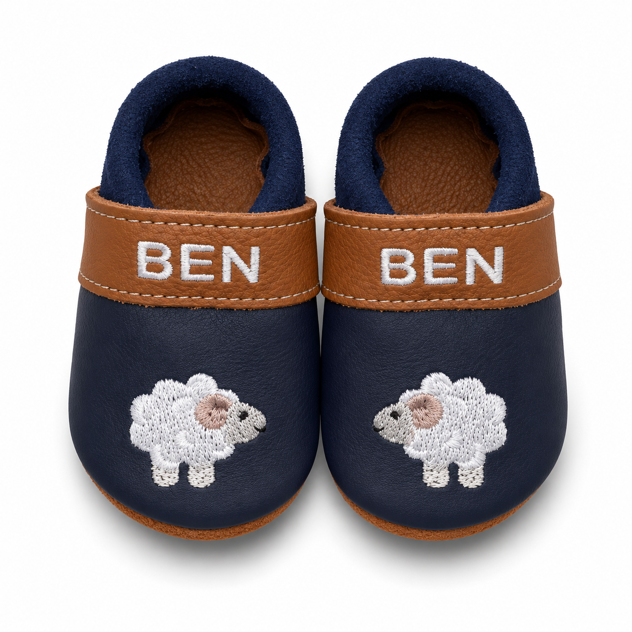 Leather sheepskin slippers