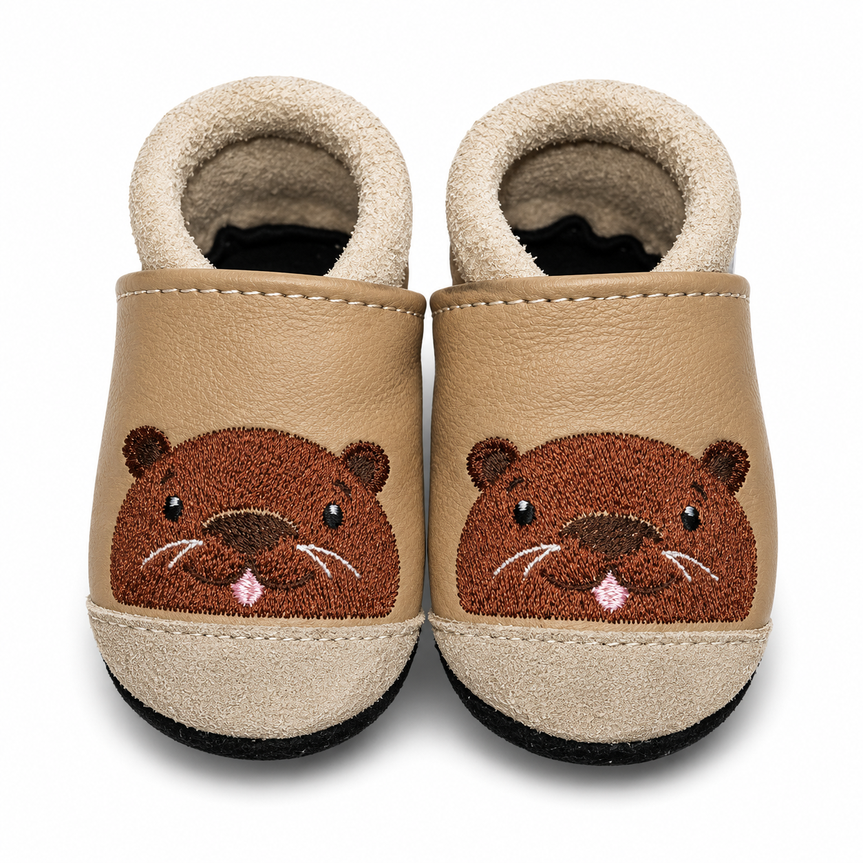 Forest Animal Leather Slippers
