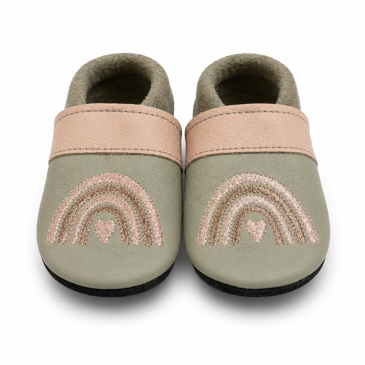 Lederpuschen boho Regenbogen