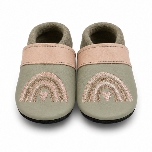 Lederpuschen boho Regenbogen