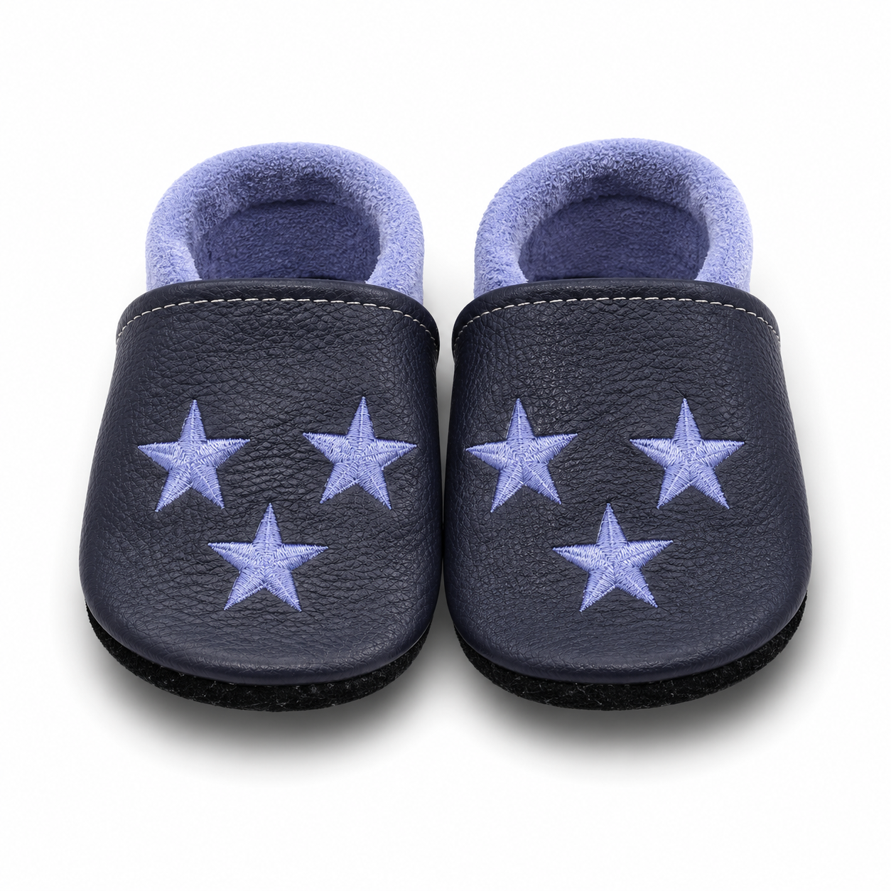 Leather slippers with stars
