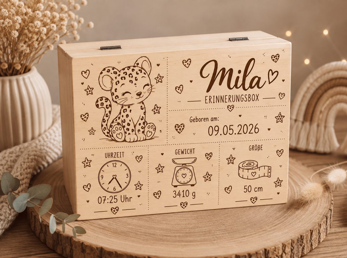 Personalisierte Erinnerungsbox Leo
