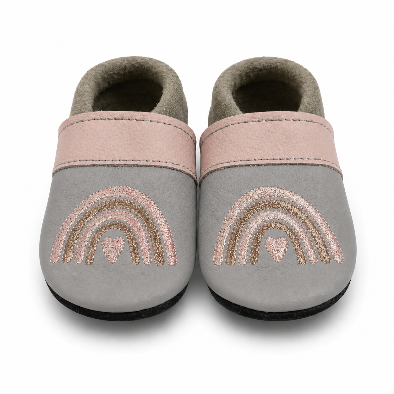 Leather slippers boho rainbow