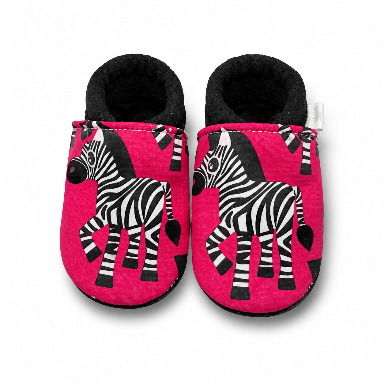 Vegane Softshell-Puschen Zebra