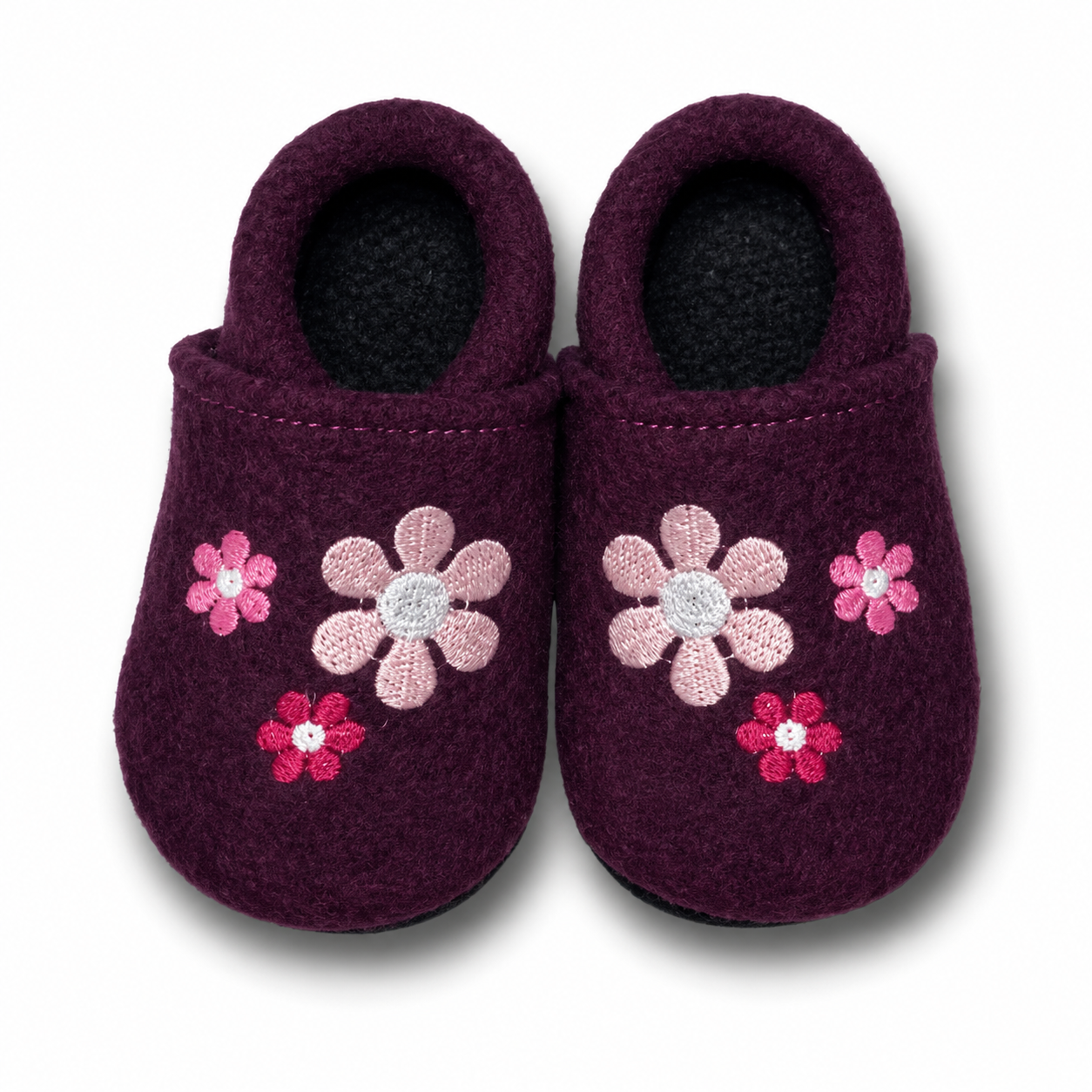 Wollwalk-Puschen Blumen